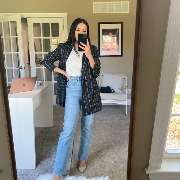 Plaid oversized black blazer - Picture 10 of 12